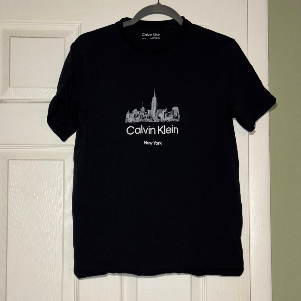 Calvin Klein Black Tee with Skyline Design